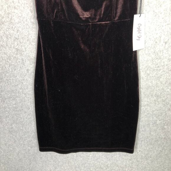 Y2K‎ 90s Crystal Sky Dress Small Brown Velvet Velour Whimsigoth Feminine Witchy - Picture 3 of 10